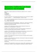 Optometry California Law Exam Questions and Answers