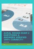 AURAL REHAB EXAM 2 QUESTIONS & ANSWERS VERIFIED 100% CORRECT!!