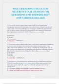 WGU C838 Managing Cloud Security. QUESTIONS AND ANSWERS 2024. GRADED A+