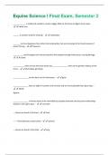 Equine Science I Final Exam, Semester 2 Questions And Answers With Verified Solutions Graded A+