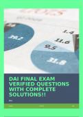 DAI FINAL EXAM VERIFIED QUESTIONS WITH COMPLETE SOLUTIONS!!