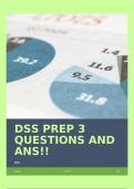 DSS PREP 3 QUESTIONS AND ANS!!