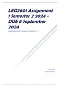 LEG2601 Assignment 1 Semester 2 2024 - DUE 6 September 2024