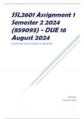 SSL2601 Assignment 1 Semester 2 2024 (859093) - DUE 16 August 2024