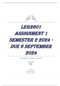 LEG2601 Assignment 1 Semester 2 2024 - DUE 6 September 2024