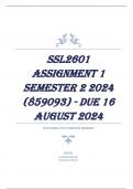 SSL2601 Assignment 1 Semester 2 2024 (859093) - DUE 16 August 2024