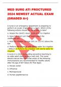 MED SURG ATI PROCTURED  2024 NEWEST ACTUAL EXAM {GRADED A+}