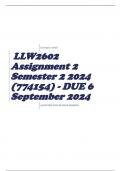 LLW2602 Assignment 2 Semester 2 2024 (774154) - DUE 6 September 2024