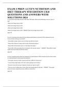 EXAM 2 PREP- LUTZ'S NUTRITION AND DIET THERAPY 8TH EDITION CH.8 QUESTIONS AND ANSWERS WITH SOLUTIONS 2024