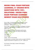 MICRO FINAL EXAM PORTAGE  LEARNING, A+ GRADED WITH  QUESTIONS WITH 100%  SOLUTIONS // MICRO FINAL  EXAM PORTAGE LEARNING NEWEST EXAM 2024 UPDATE