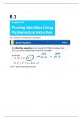 Precalculus Unit 8: Principle of Mathematical Induction 