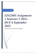 LEG2601 Assignment 1 Semester 2 2024 - DUE 6 September 2024