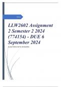 LLW2602 Assignment 2 Semester 2 2024 (774154) - DUE 6 September 2024