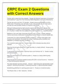 CRPC Exam 2 Questions with Correct Answers 