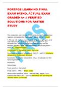 PORTAGE LEARNING FINAL  EXAM PATHO, ACTUAL EXAM  GRADED A+ // VERIFIED  SOLUTIONS FOR FASTER STUDY