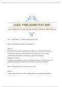 LS23L FINAL EXAM TEST 2024|VERIFIED|ACCURATE ANSWERS|GUARANTEED SET