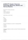 ACSM CPT Chapter 5 Exercise Physiology (Muscular, Skeletal, and Nervous System) correctly answered to pass