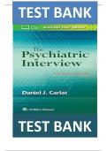 TEST BANK for The Psychiatric Interview 4th Edition by Daniel J. Carlat , ISBN: 9781496327710|COMPLETE TEST BANK| Guide A+