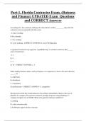 Part-1, Florida Contractor Exam, (Buisness  and Finance) UPDATED Exam Questions and CORRECT Answers