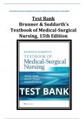 Brunner & Suddarth's Textbook of  Medical-Surgical Nursing, 15th Edition Test Bank  (Hinkle, 2022), All Chapters