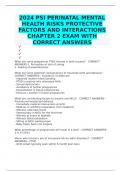 2024 PSI PERINATAL MENTAL HEALTH RISKS PROTECTIVE FACTORS AND INTERACTIONS CHAPTER 2 EXAM WITH CORRECT ANSWERS