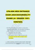 HESI LPN-ADN HESI ENTRANCE EXAM (2024/2025)MOBILITY EXAMS (A+ GRADED 100% VERIFIED) 