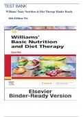 TEST BANK- Williams' Basic Nutrition & Diet Therapy  (16th EDITION 2024) by Staci  Nix|| WITH QUESTIONS and VERIFIED ANSWERS