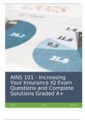 AINS 101 - Increasing Your Insurance IQ Exam Questions and Complete Solutions Graded A+