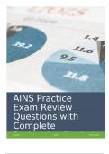 AINS Practice Exam Review Questions with Complete Rationales Graded A+