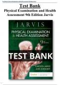 Physical Examination and Health Assessment 9th Edition Test Bank  Jarvis All Chapters (1-32) | A+ ULTIMATE GUIDE 2023