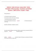  NUR 210/ NUR210 (Latest 2023/ 2024) Principles of Pharmacology Exam| Questions and Verified Answers| Grade A| Galen