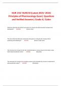  NUR 210/ NUR210 (Latest 2023/ 2024) Principles of Pharmacology Exam| Questions and Verified Answers| Grade A| Galen