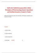 NUR210 / NUR 210 Exam  (Latest 2024 / 2025): Principles of Pharmacology | Questions and Verified Answers | 100% Correct | Grade A - Galen