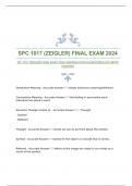 SPC 1017 (ZEIGLER) FINAL EXAM 2024|VERIFIED|WITH GUARANTEED ACCURATE ANSWERS