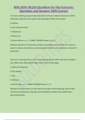 NUR 1024: NCLEX Questions for Hip Fractures; Questions and Answers 100% Correct 