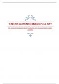 CSE 205 QUESTIONSBANK FULL SET|UPDATED WITH GUARANTEED ACCURATE ANSWERS