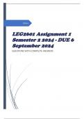 LEG2601 Assignment 1 Semester 2 2024 - DUE 6 September 2024