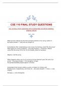 CSE 110 FINAL STUDY QUESTIONS WITH GUARANTEED ACCURATE ANSWERS|VERIFIED UPDATE