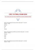 CSE 110 FINAL EXAM 2024 WITH GUARANTEED ACCURATE ANSWERS|VERIFIED