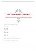 CSE 110 MIDTERM EXAM GUIDE WITH GUARANTEED ACCURATE ANSWERS|VERIFIED