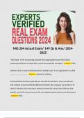 MIS 204 Actual Exam/ 149 Qs & Ans/ 2024-2025 