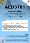AED3701 Assignment 3 (COMPLETE ANSWERS) 2024 (738471) - DUE 20 August 2024