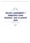 SSL2601 Assignment 1 Semester 2 2024 (859093) - DUE 16 August 2024