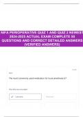 NIFA PERIOPERATIVE QUIZ 1 AND QUIZ 2 NEWEST 2024-2025 ACTUAL EXAM COMPLETE 50 QUESTIONS AND CORRECT DETAILED ANSWERS (VERIFIED ANSWERS) 