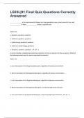 LS23L|91 Final Quiz Questions Correctly Answered|19 Pages