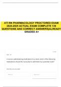 ATI RN PHARMACOLOGY PROCTORED EXAM 2024-2025 ACTUAL EXAM COMPLETE 139 QUESTIONS AND CORRECT ANSWERS|ALREADY GRADED A+