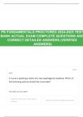 PN FUNDAMENTALS PROCTORED 2024-2025 TEST BANK ACTUAL EXAM COMPLETE QUESTIONS AND CORRECT DETAILED ANSWERS (VERIFIED ANSWERS)