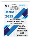 MNM2615 Assignment 1 (COMPLETE ANSWERS) Semester 2 2024 - DUE 23 August 2024