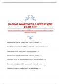 HAZMAT AWARENESS & OPERATIONS EXAM SET WITH GUARANTEED ACCURATE ANSWERS|VERIFIED