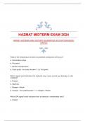 HAZMAT MIDTERM EXAM 2024 WITH GUARANTEED ACCURATE ANSWERS|VERIFIED